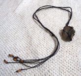 Colar Pedra Bruta em Fio Preto - Thábata Luz