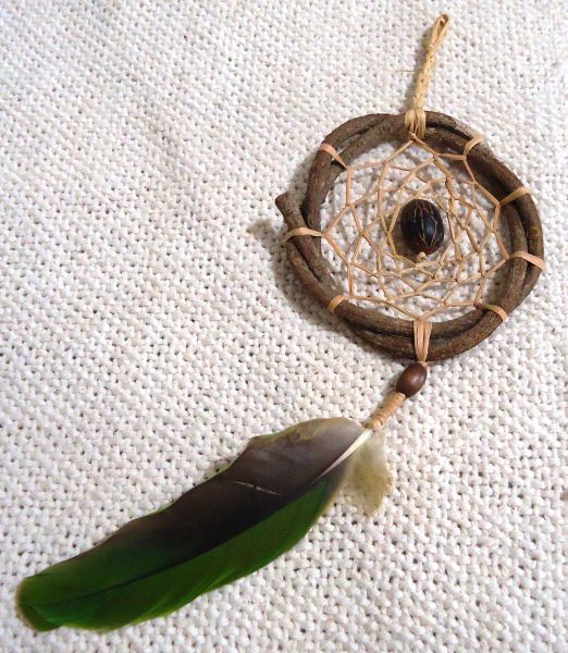Filtro dos Sonhos Cipó Palha e Pena - Thábata Luz